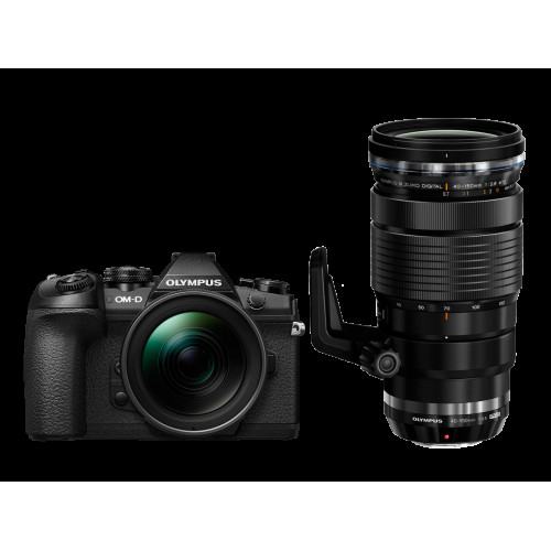 Фотоаппарат Olympus OM-D E-M1 Mark II Double Zoom Kit с объективами 12-40mm PRO и 40-150mm PRO черный (V207061BE010)