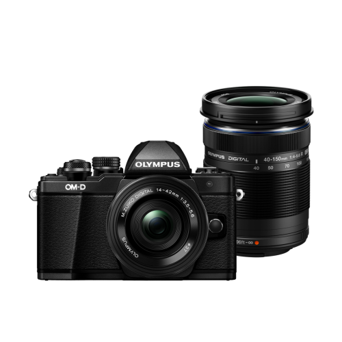 Фотоаппарат Olympus OM-D E-M10 Mark II Pancake Double Zoom Kit с объективами 14-42 EZ и 40-150mm черный (V207053BE000)