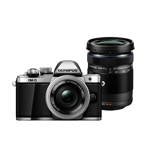 Фотоаппарат Olympus OM-D E-M10 Mark II Pancake Double Zoom Kit с объективами 14-42 EZ и 40-150mm серебристый (V207053SE000)