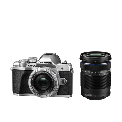 Фотоаппарат Olympus OM-D E-M10 Mark III Pancake Double Zoom Kit с объективами 14-42 EZ и 40-150mm серебристый (V207074SE000)